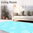 thumbnail image 2 of ODIKA 2'x3' Machine Washable Non-Slip Area Rug, Dreamy Cloud Swirl Bathroom With Charming Sky Illustration High Traffic Rug with Pad, Blue, 725337, 2 of 8