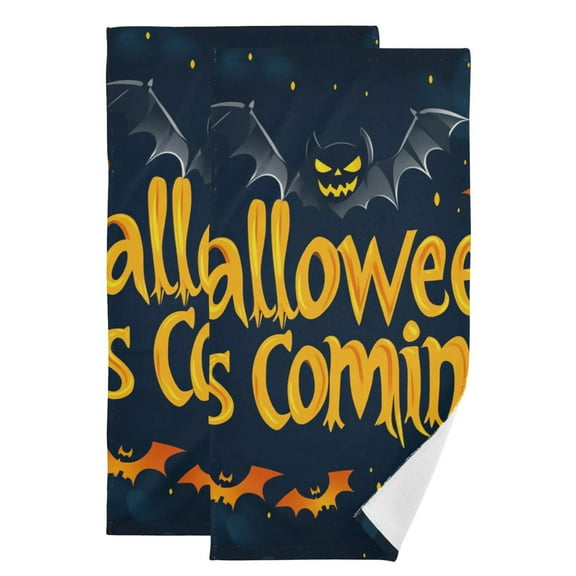 Halloween Cartoon Design Hand Towel Absorbent Bath Towels for Bathroom Sports Gym(28.3" X 14.4") Set of 2