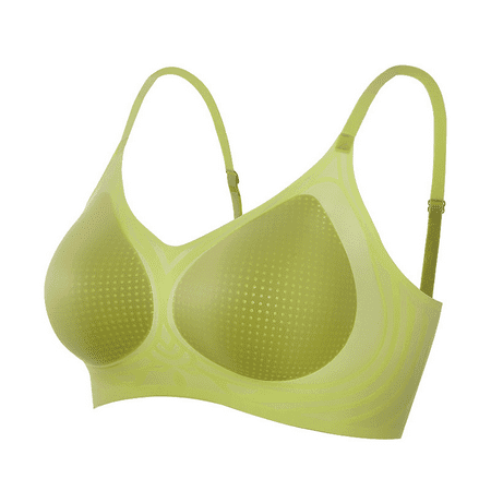 Fulorrnie Bras for Women Plus Size Wirefree Comfort Push Up Back Fat Smoothing Strapless Bralette Lift Bra Green XL