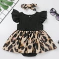 thumbnail image 5 of FYMNSI Mommy and Me Dresses with Headband Leopard Print Ruffle Sleeveless/ Flutter-Sleeve Tank Sundress Mom Daughter Matching Outfit Set (Baby 6-9M), 5 of 9