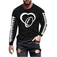 thumbnail image 3 of Tawop Men's T-Shirts Crew Neck Long Sleeve Graphic Casual Black 3XL, 3 of 5