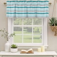 thumbnail image 2 of 2 Pack Valances for Window, Grey Blue Striped Short Curtains for Kitchen Bedroom Living Room, Farmhouse Stripes Modern Abstract Art Rod Pocket Small Window Treatment Valance Drapes 42 x 18 Inch, 2 of 8