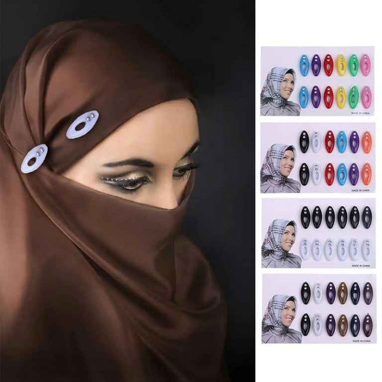 12pcs Women Muslim Safety Scarf Hijab Pins Islamic Shawl Wrap Pins buckle  Brooch