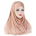 thumbnail image 4 of FUNUONY Hijab Scarf for Women 2025 Trendy Women Glitter Sequin Hijab Muslim Head Wrap Scarf Long Turban Headband Hair Cap Shawl Pink One Size, 4 of 4
