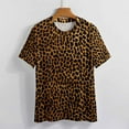 thumbnail image 3 of Leopard Print Pattern Women's Short Sleeve Tops Casual Blouses T Shirt, 3 of 6