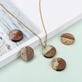thumbnail image 5 of Transparent Resin & Walnut Wood Pendants with Gold Foil Flat Round Gold 18x3.5mm Hole: 1.5mm, 5 of 5