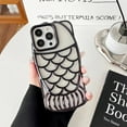 thumbnail image 3 of for iPhone Case,Luxury ElectroPlated Fish Shape Frame Clear Soft Shockproof Phone Case (Black,iPhone 15), 3 of 6