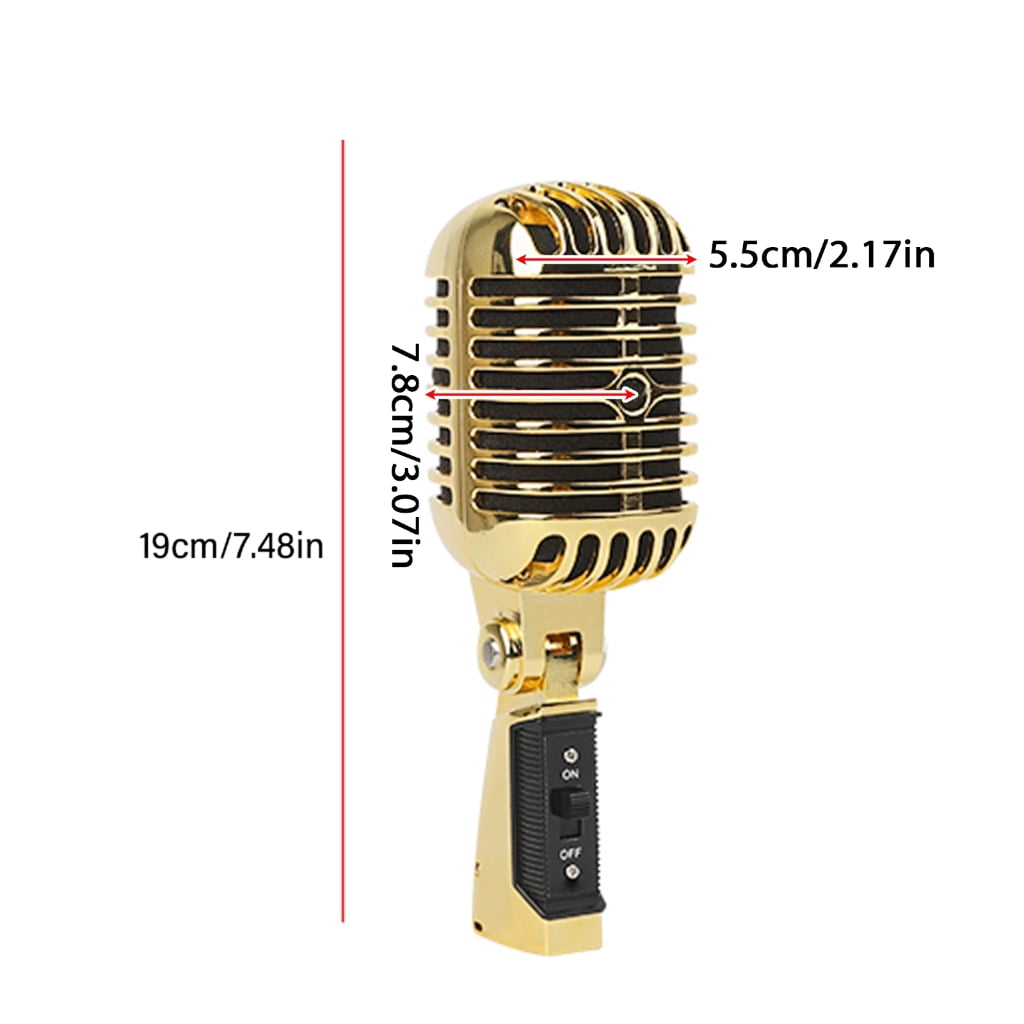 Tizuqe Dynamic Microphone with Vintage Mic Antique Nostalgic Metal Appearance for Performers and Hosts