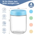 thumbnail image 2 of Frascos de vidrio para almacenamiento DRKIO, 4 unidades, 470 ml, con tapas herméticas, 2 of 7