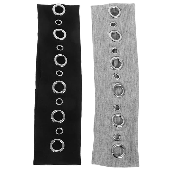 Raindrops Wide Grommet Headband, Multi Color, Retro Design, Breathable Fabric, Comfortable and Stylish, 2Pcs