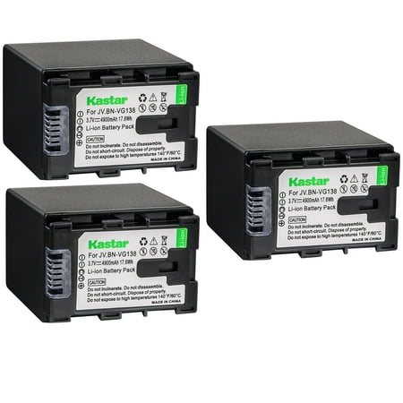 Kastar BN-VG138 Battery 3-Pack Replacement for JVC GZ-HM550 GZ-HM550BEK GZ-HM550BEU GZ-HM550BU GZ-HM550BUS GZ-HM550U GZ-HM570 GZ-HM650 GZ-HM650BU GZ-HM655 GZ-HM670 GZ-HM690 GZ-HM845 GZ-HM855 Camera