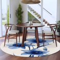 thumbnail image 3 of Round Rugs 5Ft, Blue Spring Floral Round Area Rug Washable Indoor Throw Carpet, Summer Botanical Wildflower Garden Soft Non Slip Circle Rug for Cabinet Bathroom Home Decor Aesthetic, 3 of 8
