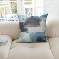 thumbnail image 5 of Blue and Grey Abstract Throw Pillow Covers 18x18 Set of 2,Modern Linen Pillow Cases for Bedroom Sofa Couch, 5 of 6
