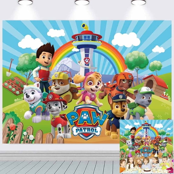 Paw Patrol Boy Birthday Party Supplies Banner Backdrop Background Taspestry Poster Wall Decor