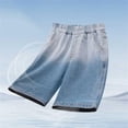 thumbnail image 7 of ZOYOEN Boys Denim Shorts with Pockets- Casual Fashion Elastic Waist Baggy Kids Jean Shorts Blue Size 8, 7 of 7