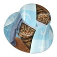 thumbnail image 3 of Gaeub Funny Cat Taking a Bath Printed Double Sided Reflective Bucket Hat Foldable Sun Hat for Camping Hiking Fishing, 3 of 9