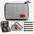 thumbnail image 1 of Portable Electronic Organizer Travel Cable Organizer Bag Cords Cable USB Grey, 1 of 1