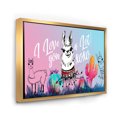 thumbnail image 3 of Designart 'I Love You A Lot Llama Alpaca Cartoon Portrait' Children's Art Framed Canvas Wall Art Print, 3 of 5