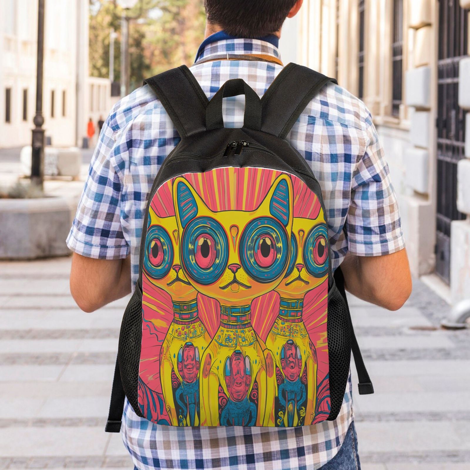 Cat Backpack Double Shoulder Backpack Durable, Spacious, Ergonomic Design for Travel, Work & Outdoor Use