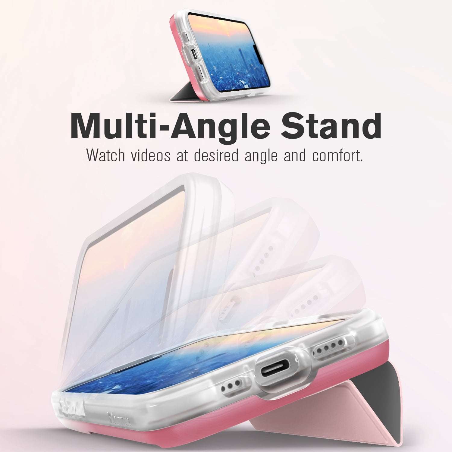 Vena vCommute For Apple iPhone 16e / iPhone 17e Case Wallet, Case with Stand Leather Card Holder [Military Grade Drop Protection], Pink