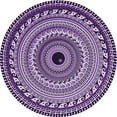 thumbnail image 1 of Ahgly Company Machine Washable Indoor Round Transitional Dark Purple Area Rugs, 5' Round, 1 of 7