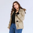 thumbnail image 4 of Fashion Winter Men Parka Faux Fur Collar Hooded Thick Warm Jacket Coat Outerwear Abanopi Caqui XL, 4 of 7