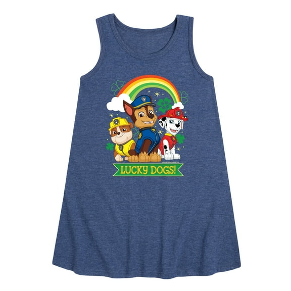 Nickelodeon - Paw Patrol - St. Patrick's Day - Lucky Dogs - Toddler and Youth Girls A-line Dress