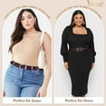 thumbnail image 3 of JASGOOD Plus Size Belts for Women Dark Brown Leather Belt for Jeans Pants, 3 of 8