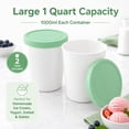 thumbnail image 2 of GlamourGarden Green Plastic Stackable Ice Cream Food Storage Container (2 Count), 2 of 9