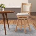 thumbnail image 6 of Benjara Kia 24" Solid Wood Swivel Counter Stool- Curved Panel Back - Ivory, 6 of 6