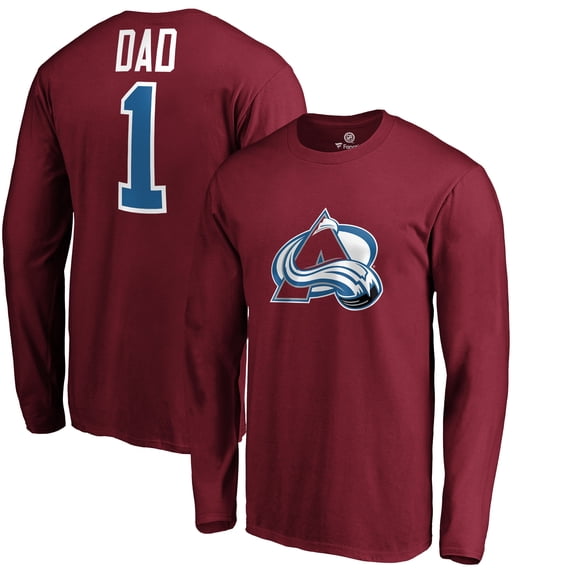 Men's Burgundy Colorado Avalanche #1 Dad Long Sleeve T-Shirt