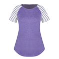 thumbnail image 2 of ZenCart Women T-shirt Round Neck Raglan Short Sleeve Tee Shirt Plus Size Loose Fit Basic Tops Summer Casual Wear, 2 of 8
