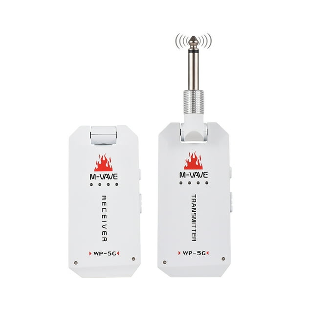 M-VAVE 5.8G Wireless Guitar System Rechargeable Guitar Transmitter Receiver Set UHF for Electric Guitar Bass Electric Wind Instruments Plug and Play Real-time Transmission 190 Degree Rotatable Plug