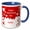 Blue/White, variant on 3drose, Image of Happy Valentines Day Hubby in Red and White Hearts, 11oz Two-tone Black Mug