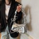 thumbnail image 4 of Bolso de hombro bowknot femenino PU cuero bolso plisado lindo bolso (plata), 4 of 9