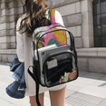 thumbnail image 6 of PVC Transparent Backpacks Clear Backpack for Travel and Outings Colorful Tropical Leaves, 6 of 7