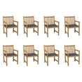 thumbnail image 6 of vidaXL 2x Solid Teak Wood Garden Chair with Multi Color Cushions Lounge Seat, 6 of 28