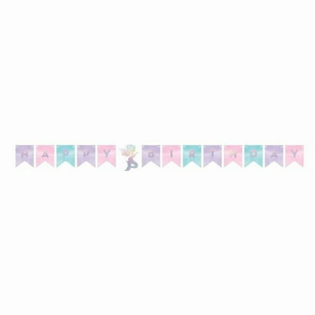Iridescent Mermaid Party Happy Birthday Banner