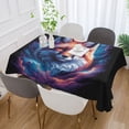 thumbnail image 5 of JSTEL Fox Head in Nebula Table Cloth Square 54 x 54 Inch Tablecloth Anti Wrinkle Table Cover for Dining Kitchen Parties, 5 of 6