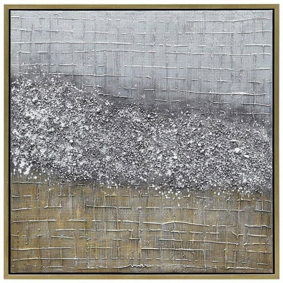 Empire Art Direct  Matter Textured Metallic Hand Painted Wall Art by Martin Edwards - Silver and Gold