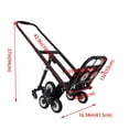 thumbnail image 2 of Climbing Stairs Hand Truck Black Carbon Steel Universal Two Spare Tires Climb Stairs Haul Goods, 2 of 23
