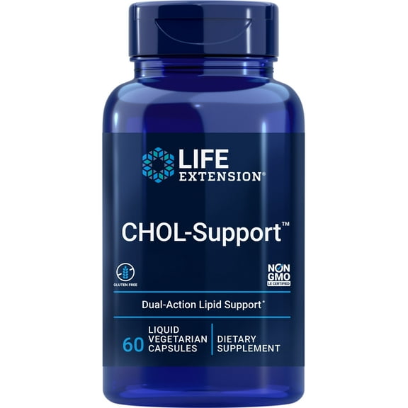 Life Extension CHOL-Support™ - Cholesterol Management - Gluten-Free, Non-GMO - 60 Liquid Vegetarian Capsules