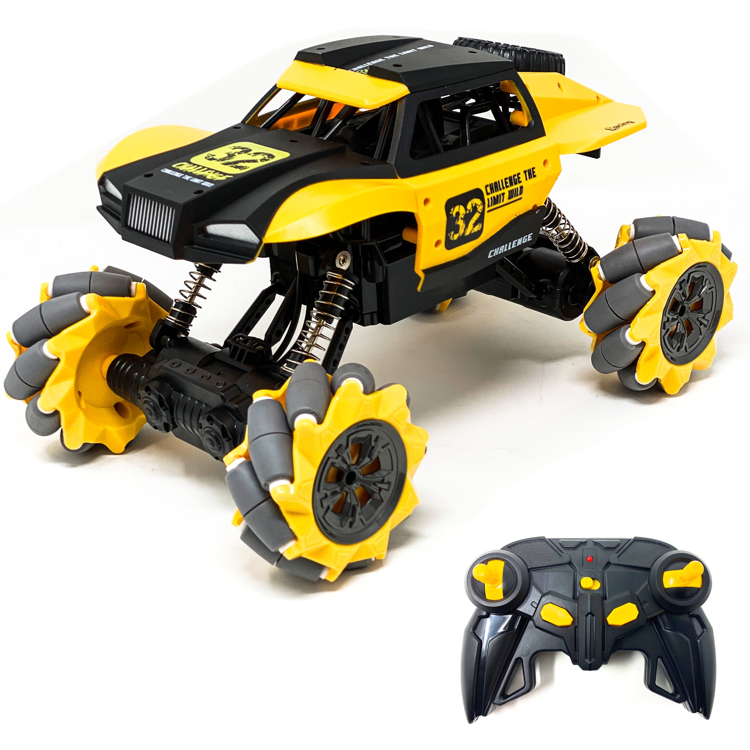 Carro Controle Remoto 4X4 Monster Stell Cavalay- Wellmix - Vermelho -  Amarelo