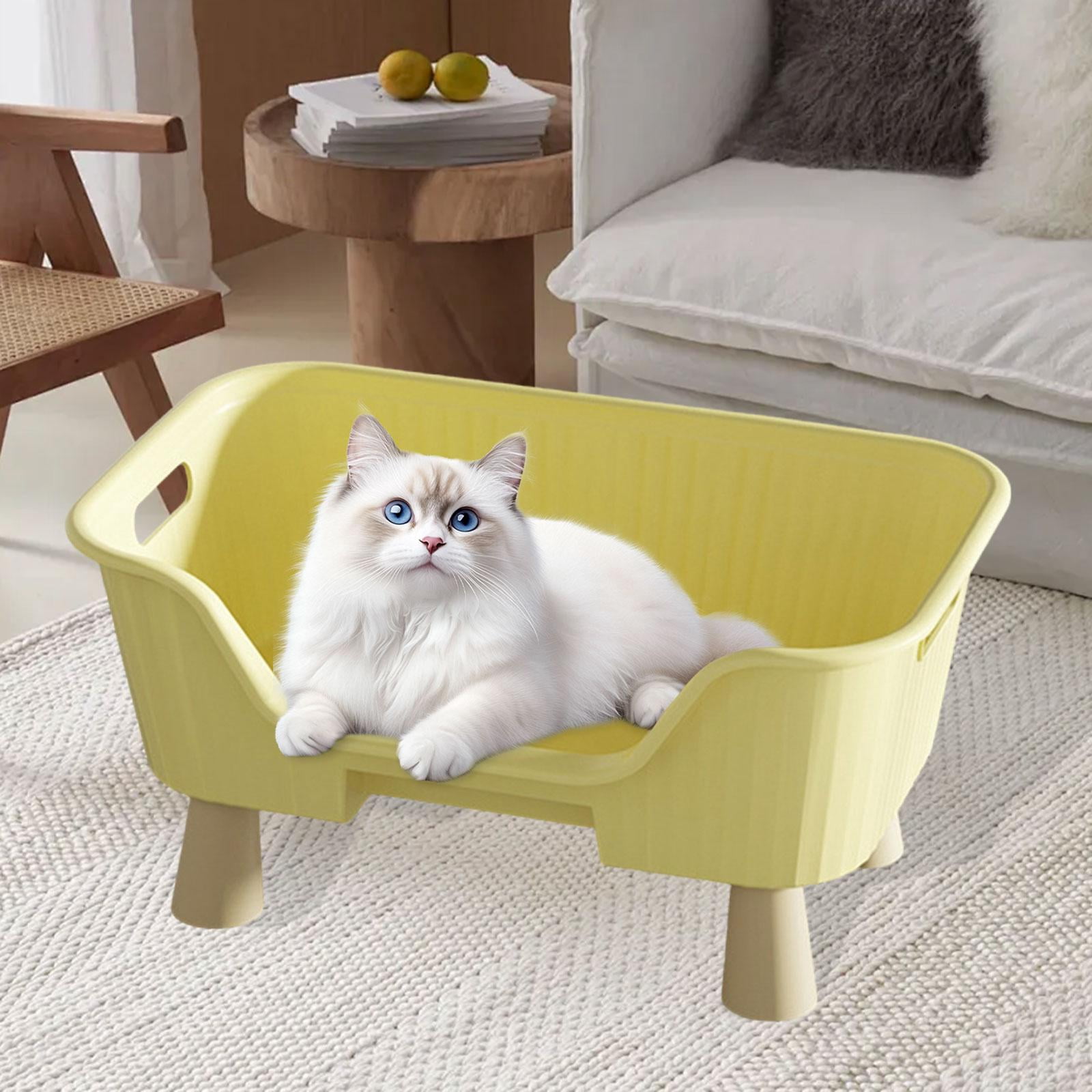 CarpNettore Cat Hammock Bed Elevated Cat Nest Furniture Raised Cat Cot for Kitten Kitty Cats M yellow