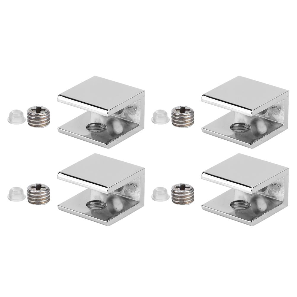 Yuehuam Glass Clamps 4Pcs Zinc Alloy Glass Clamp Bracket Fixing Clip Home Hardware Accessories Support 0.12-0.16inch/3.3-4mm Glass