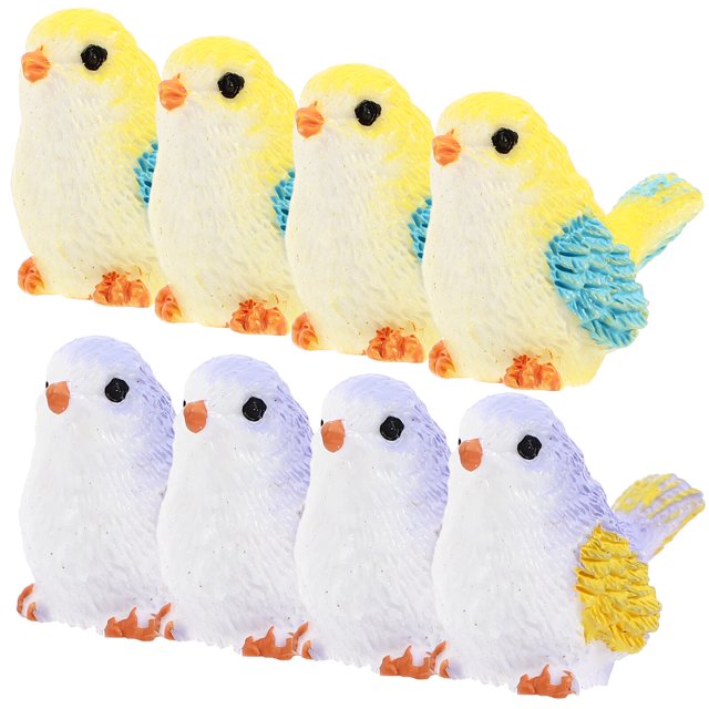 8 unids adorable resina pájaro adorno decorativo escritorio adorno jardín decoración