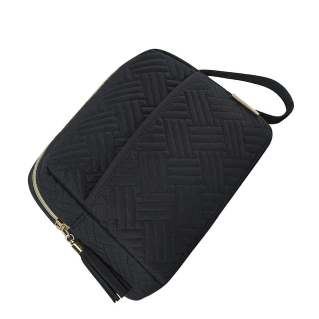 Ruiboury Large-Capacity Toiletries Cosmetic Bag - Suffice Daily With No Loose Thread Sundries Travel Black 1Set