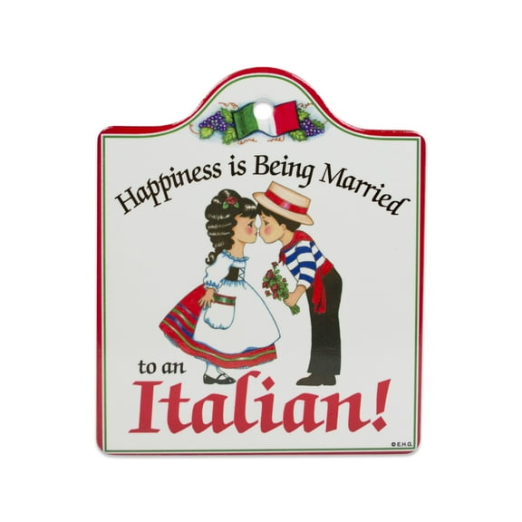 "I-Tal Italian: Ceramic Multicolor Cheeseboard with Cork Backing "