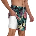 thumbnail image 3 of Balery Green Tropical Leaves Mens Swim Trunks Swim Shorts for Men Quick Dry Inseam Beach Shorts with Compression Liner Pocket-X-Large, 3 of 9