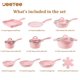 thumbnail image 2 of Juego de utensilios de cocina JEETEE Pink Antiadherente Induction 23 piezas con granito, 2 of 9